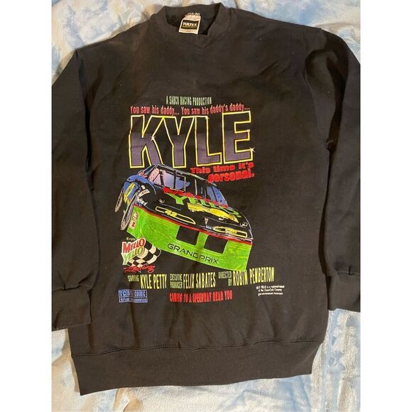 Vtg 1993 Kyle Petty Mello Yello Sweatshirt one stitch sz L - Picture 5 of 7
